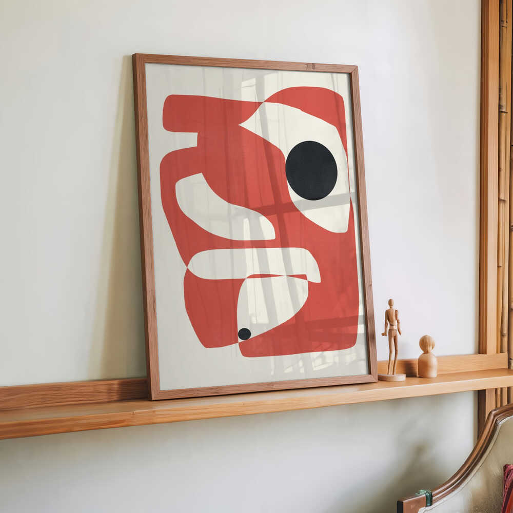 Abstract Geometric Composition -red by Little Dean
