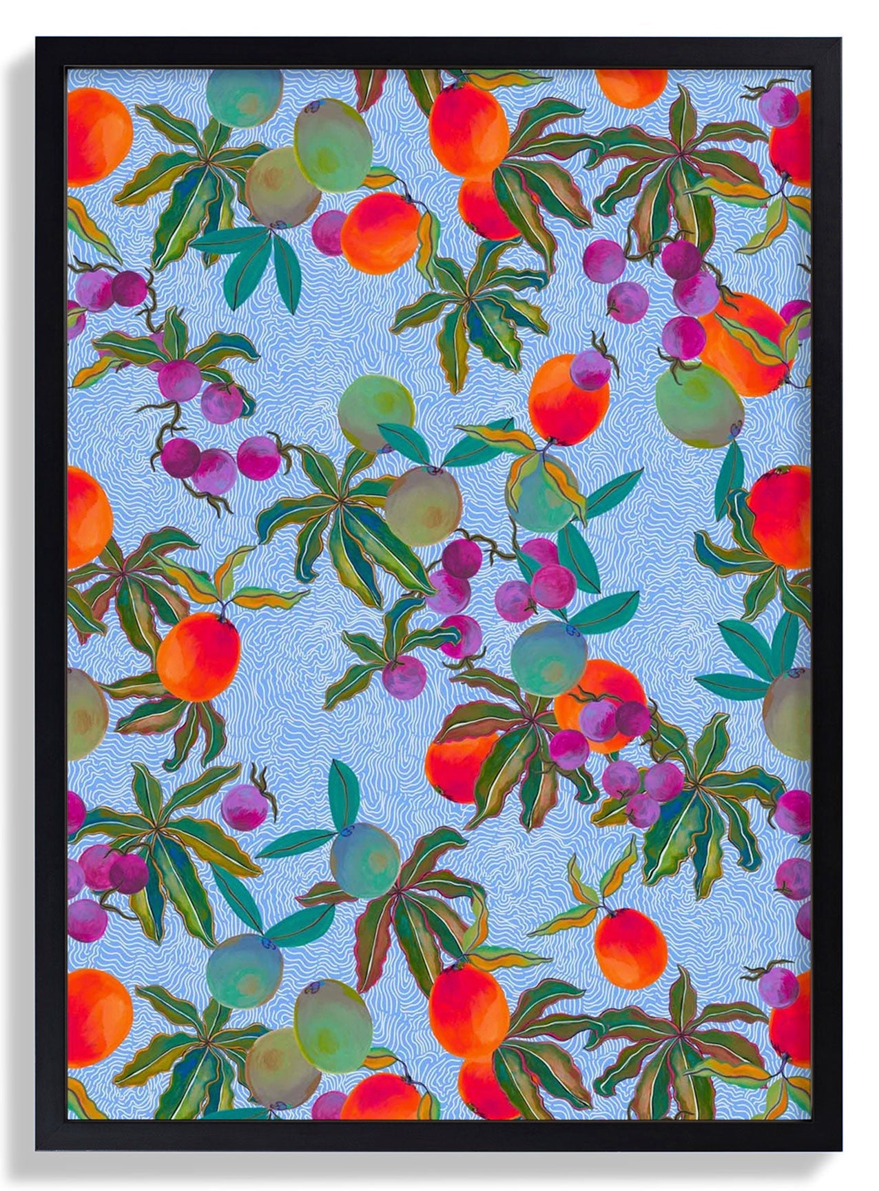 Exotic Fruits Wavy Lines Pattern by MARYLENE MADOU