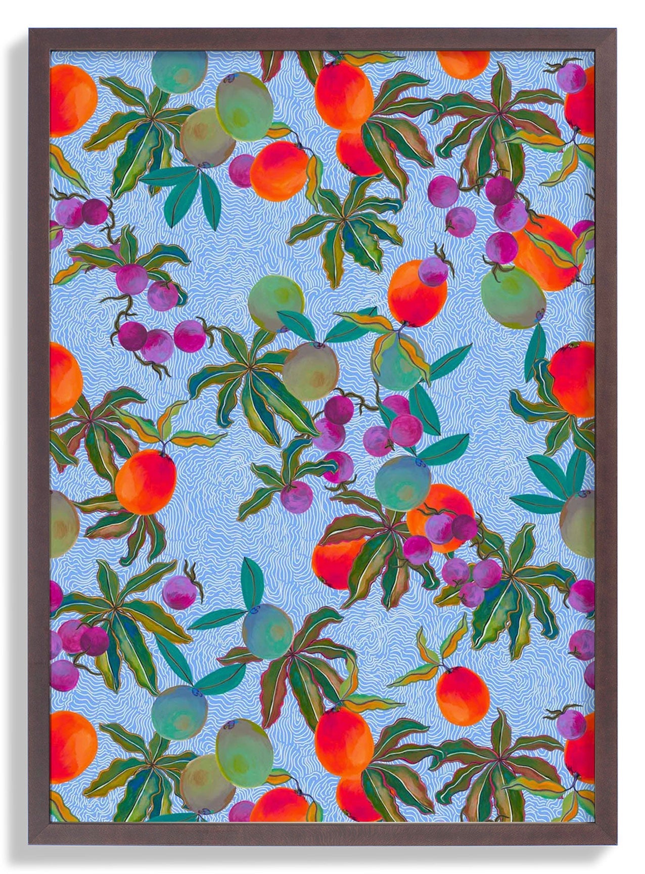 Exotic Fruits Wavy Lines Pattern by MARYLENE MADOU
