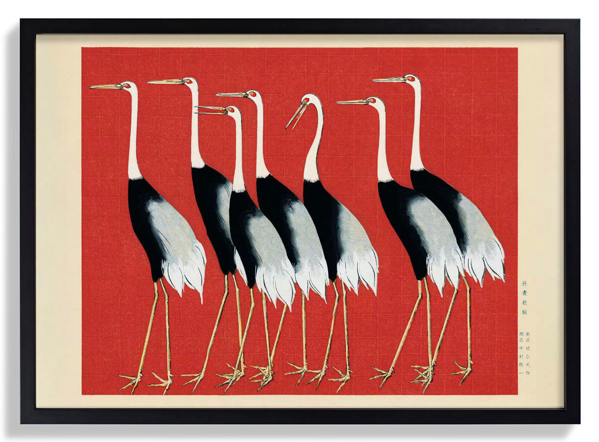 7 Vögel von Korin in Rot