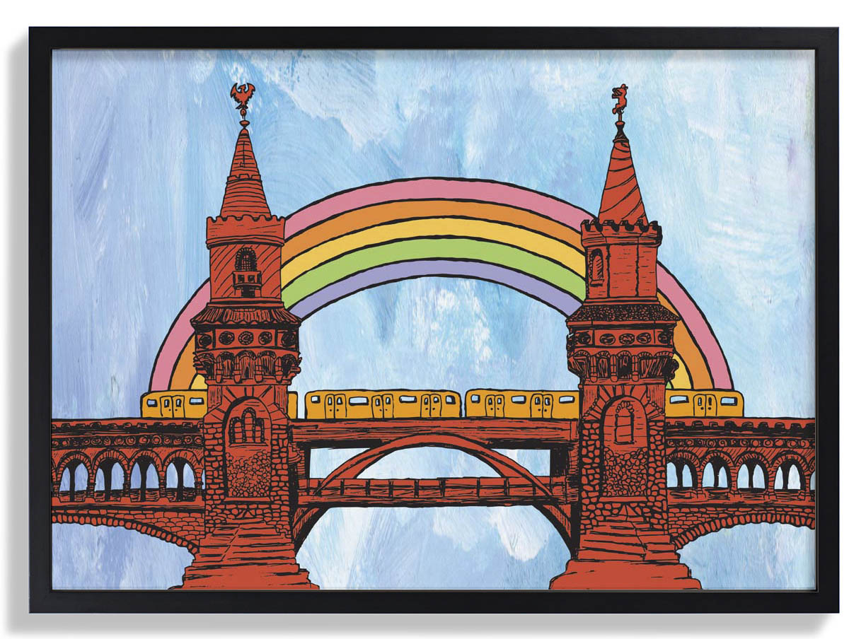 Berlin Regenbogen Oberbaumbrücke von Kaitlyn Parker
