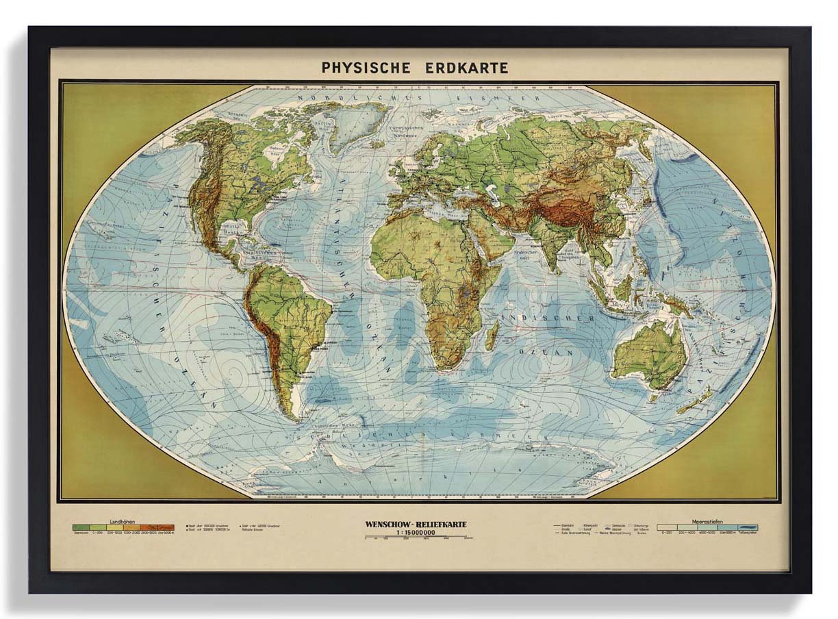 Physikalische Erdkarte Poster