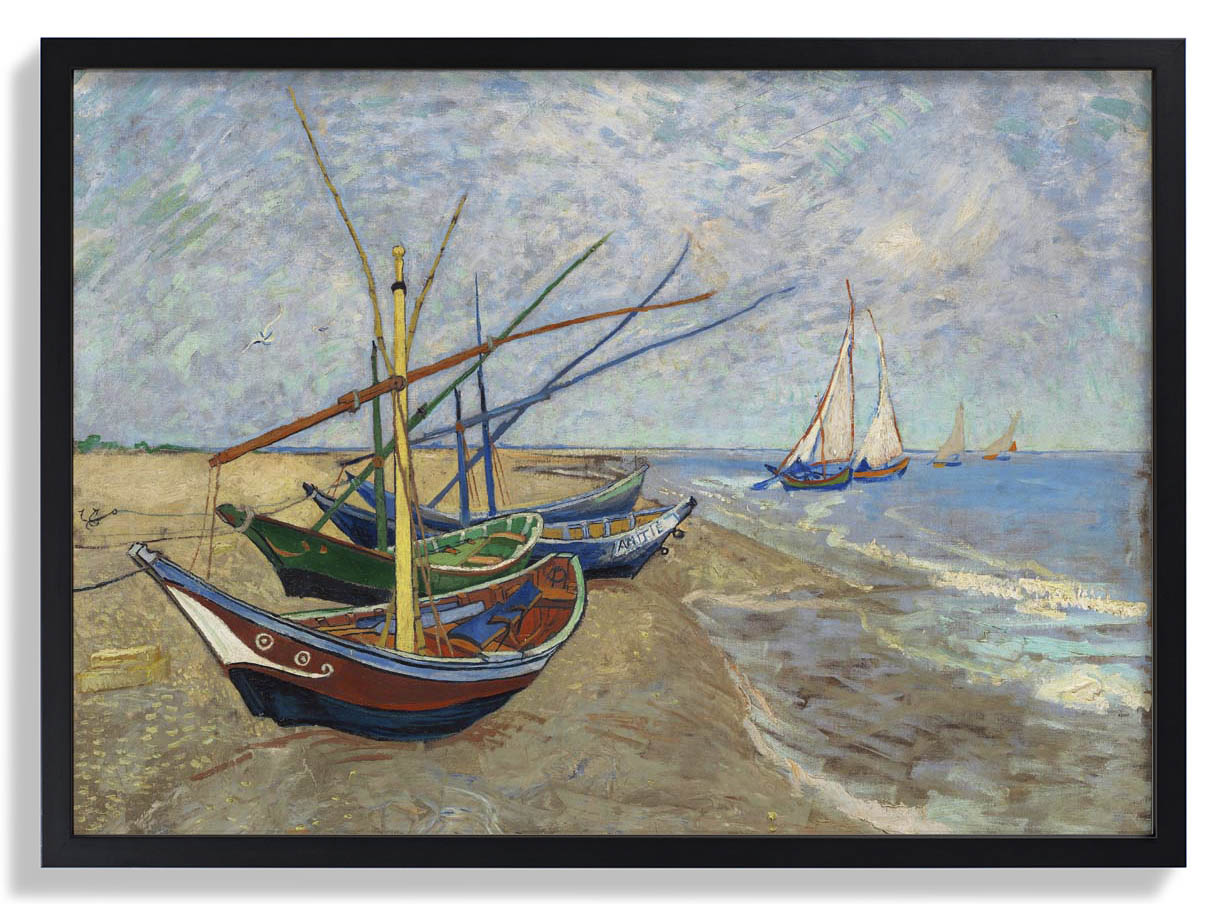 Fishing Boats on the Beach at Saintes-Maries by Van Gogh