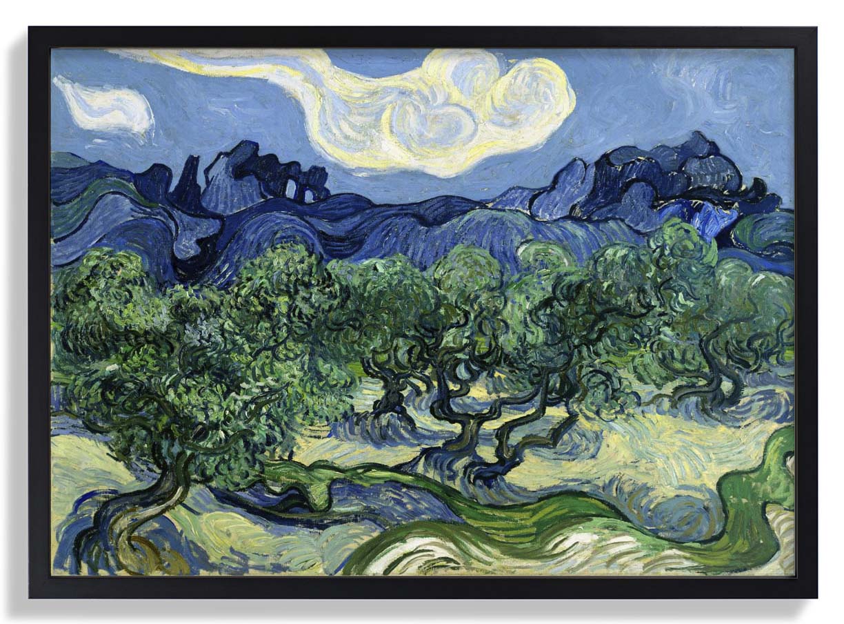 Olivenbäume mit den Alpillen im Hintergrund von Van Gogh