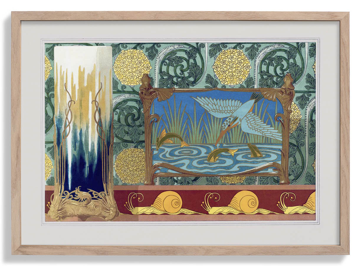 Bird on the Lake and Snails Poster