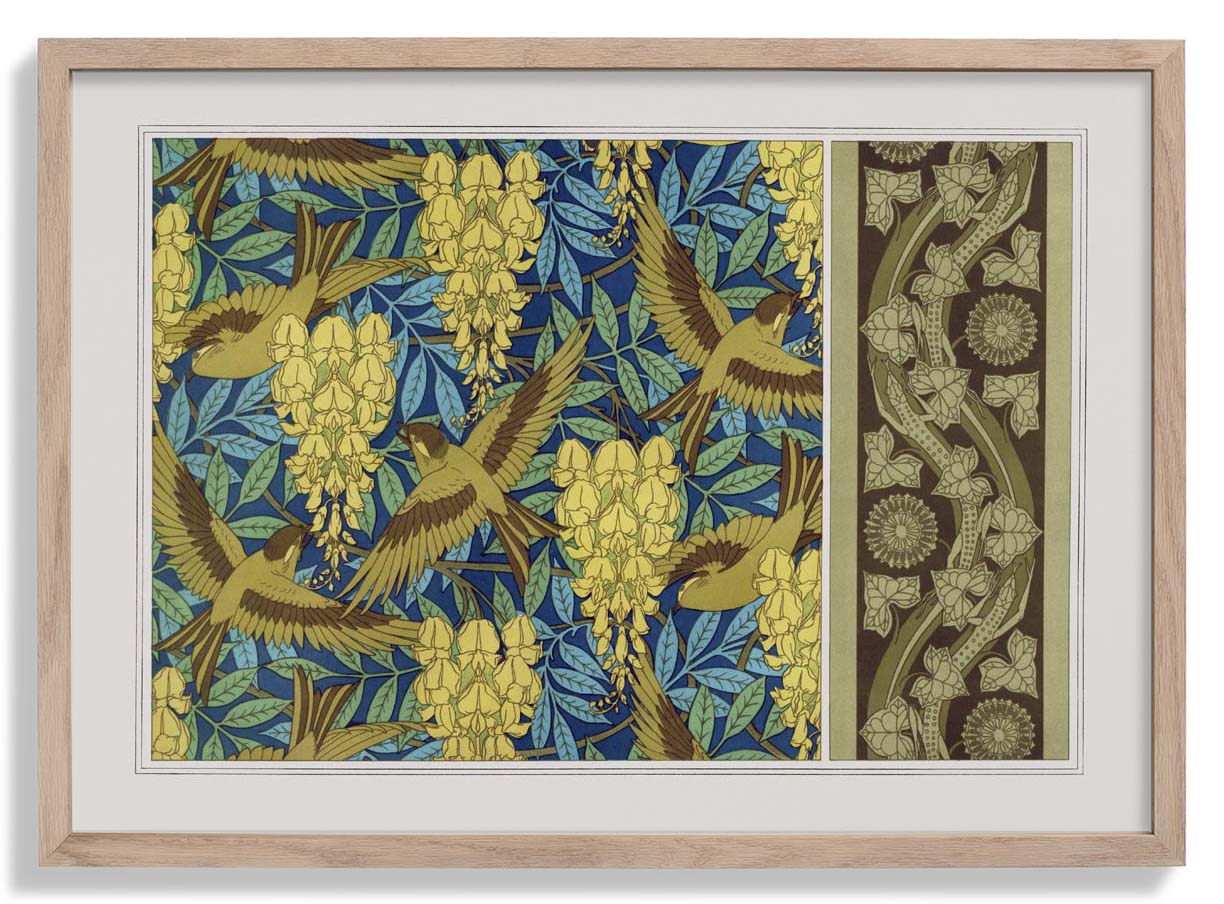 Birds, Flowers and Leaves Poster