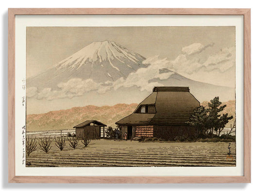 Fuji from Narusawa village by Hasui Poster