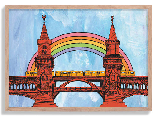 Berlin Regenbogen Oberbaumbrücke von Kaitlyn Parker