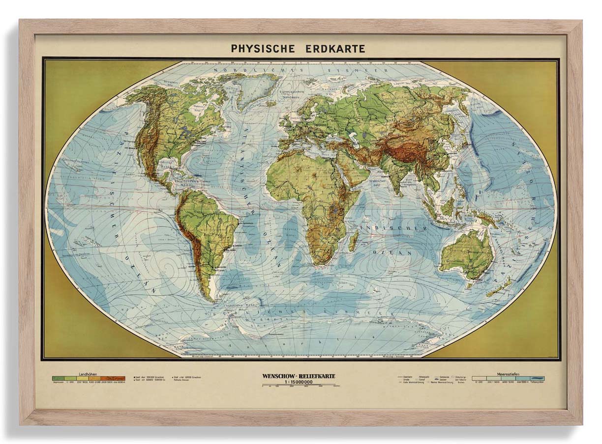 Physische Erdkarte Poster