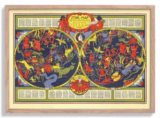 Star Zodiac Map Poster