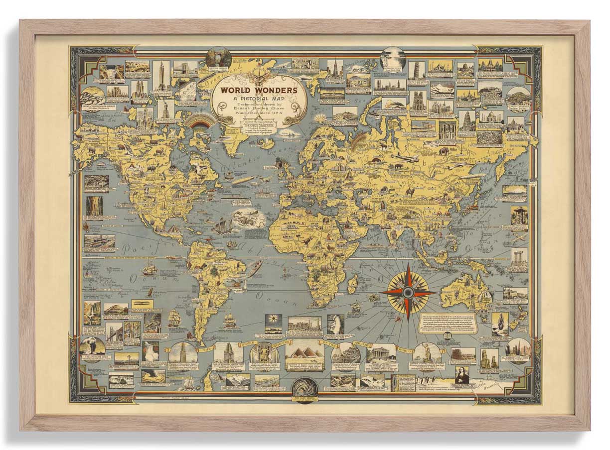 World of Wonders Map Poster