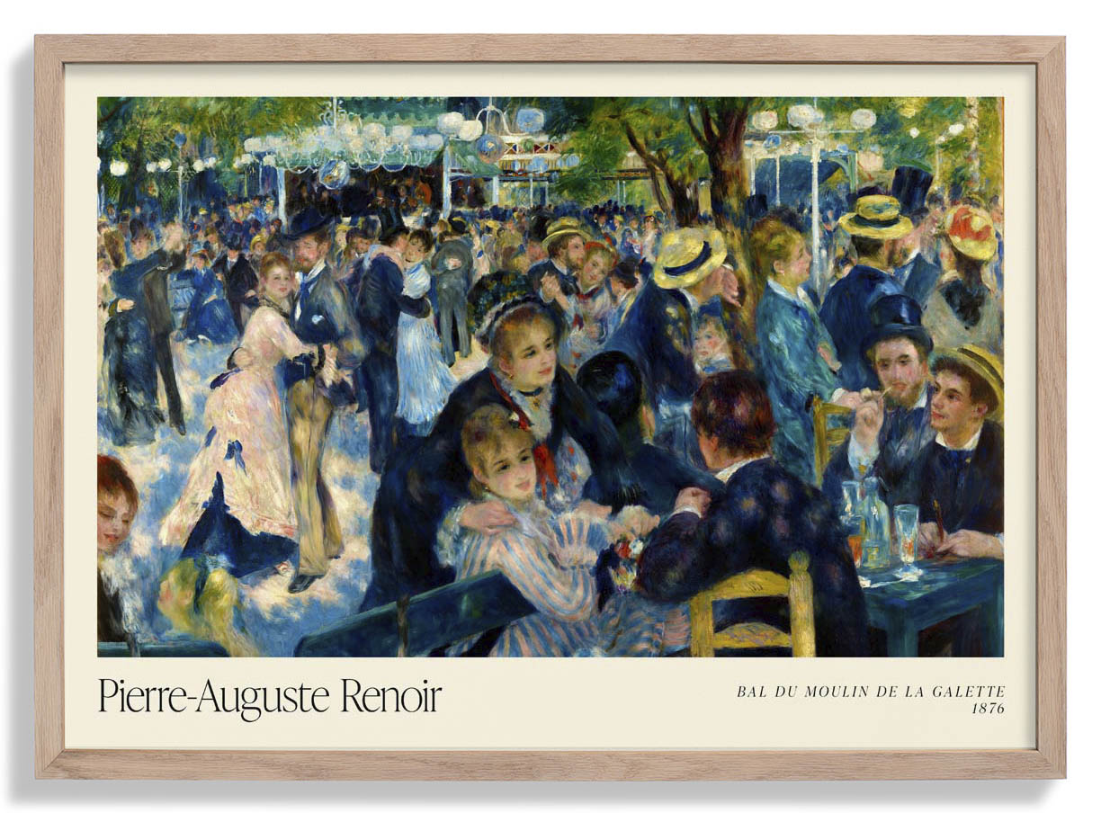 Bal du le Moulin de la Galette Art Exhibition Poster by Pierre A. Renoir
