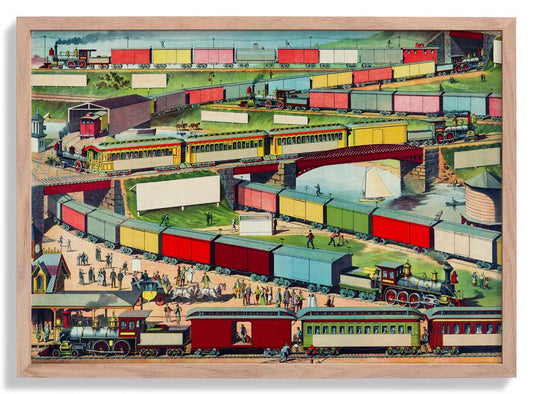 Trains Vintage Poster
