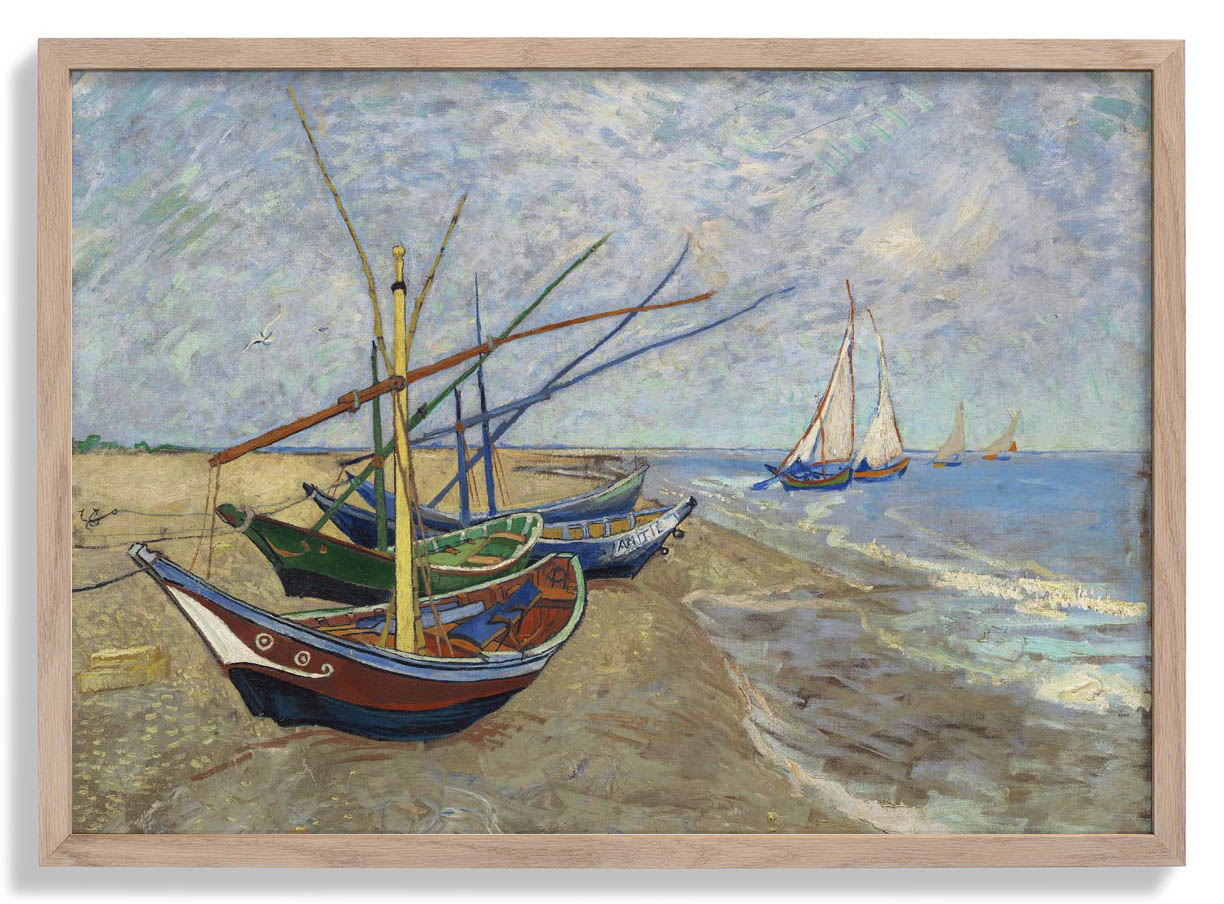 Fishing Boats on the Beach at Saintes-Maries by Van Gogh