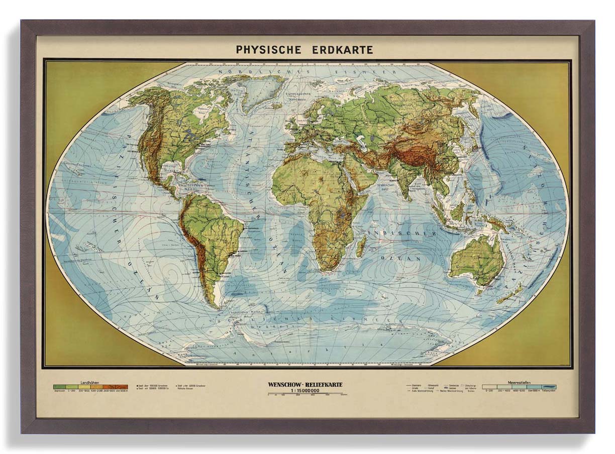 Physikalische Erdkarte Poster