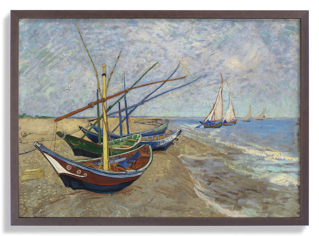 Fishing Boats on the Beach at Saintes-Maries by Van Gogh