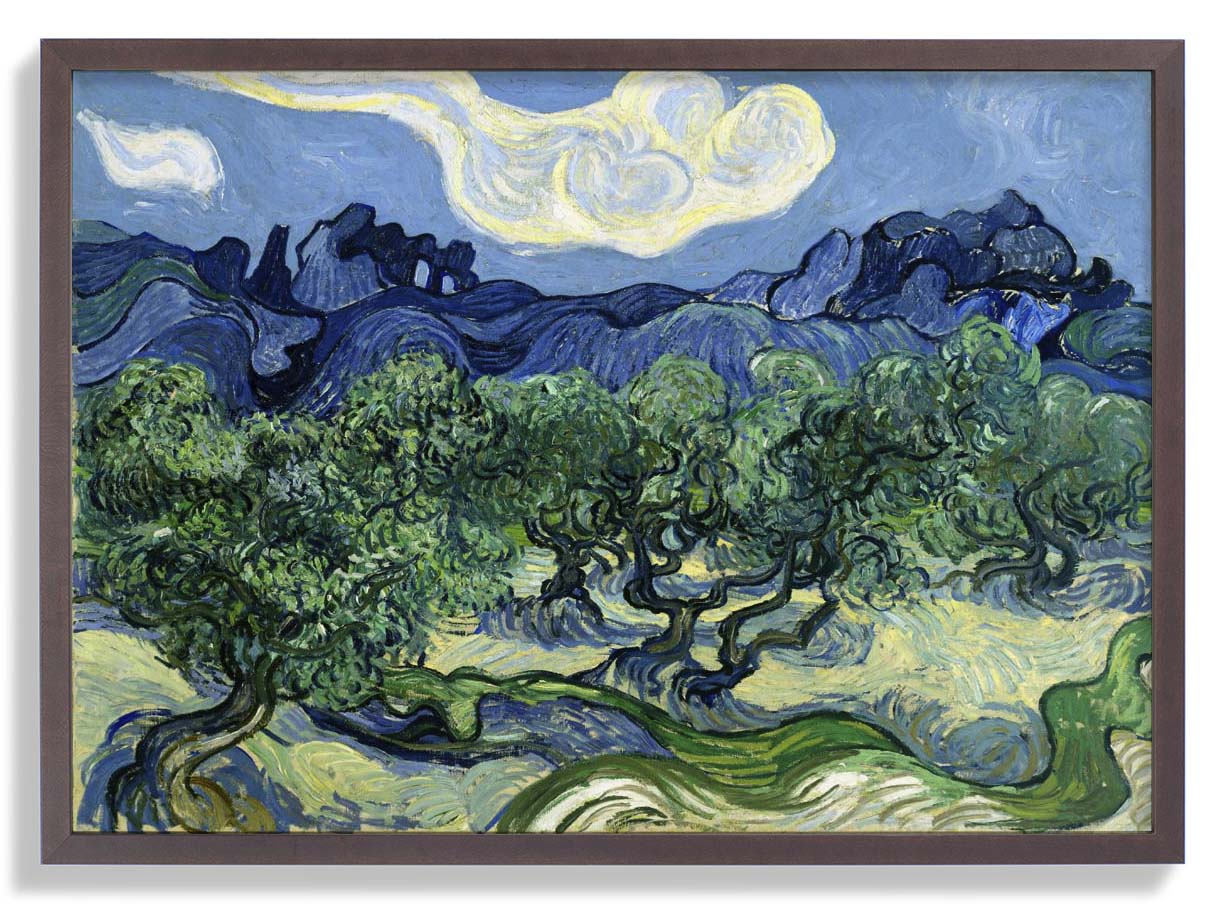 Olivenbäume mit den Alpillen im Hintergrund von Van Gogh