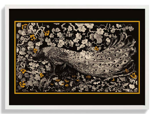 Vintage Schwarzer Pfau