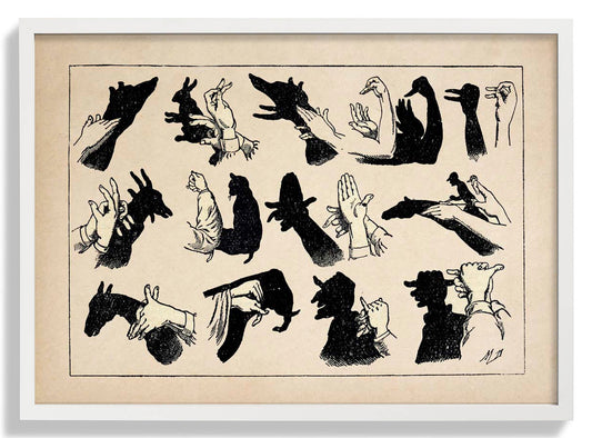 Die fabelhafte Welt der Handsignale - Handschattenspiel Poster. Schönes Poster für das Kinderzimmer!