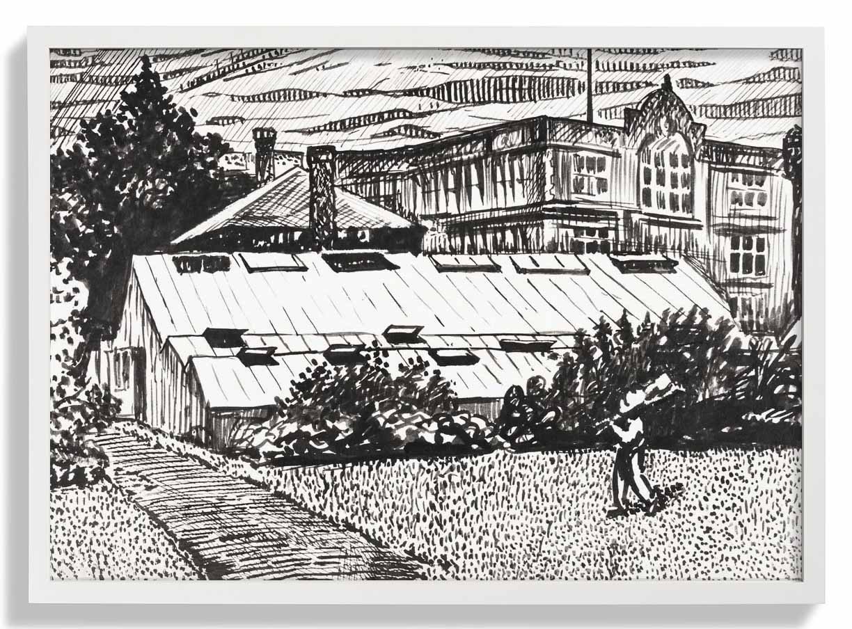 Figure and Buildings Drawing by Henry Lyman