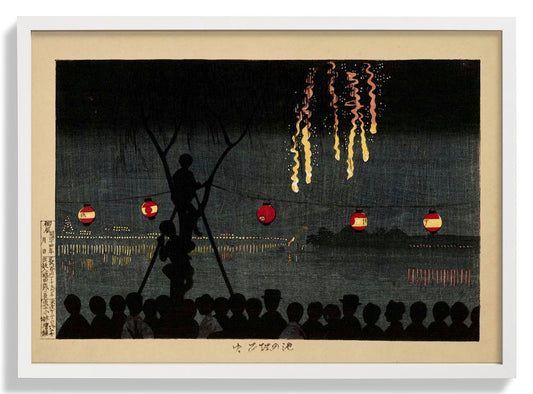Fireworks at Ikenohata by Kobayashi Kyochika