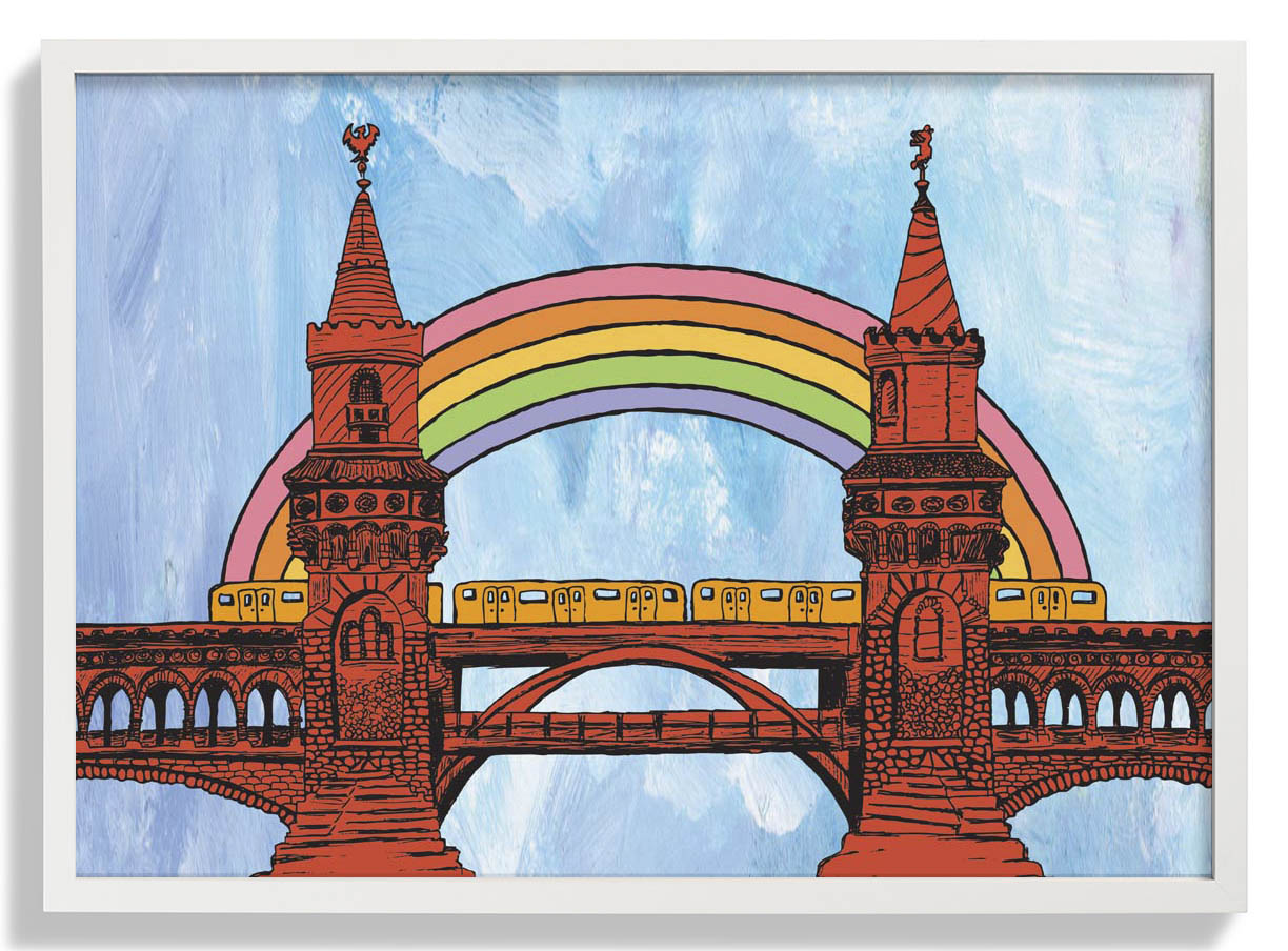 Berlin Regenbogen Oberbaumbrücke von Kaitlyn Parker