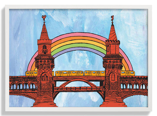 Berlin Regenbogen Oberbaumbrücke von Kaitlyn Parker