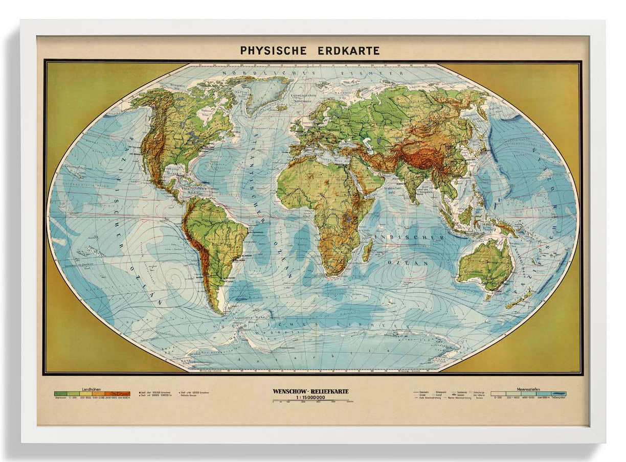 Physikalische Erdkarte Poster