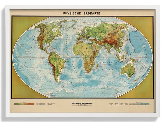 Physikalische Erdkarte Poster