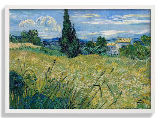 Grünes Weizenfeld mit Zypresse von Van Gogh
