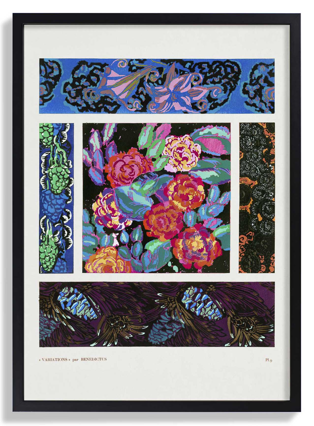 Flower Art Deco Pattern, Variation 9 by Édouard Bénédictus