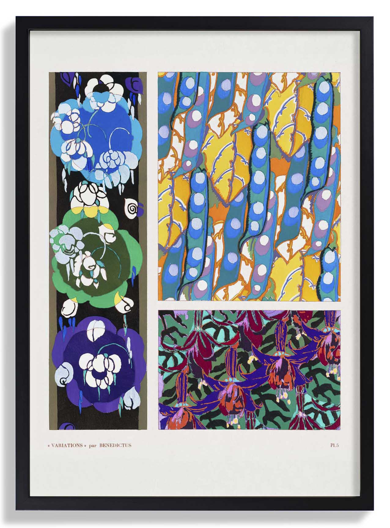 Buntes Vintage-Art-Deco-Muster, Variation 5 von Édouard Bénédictus