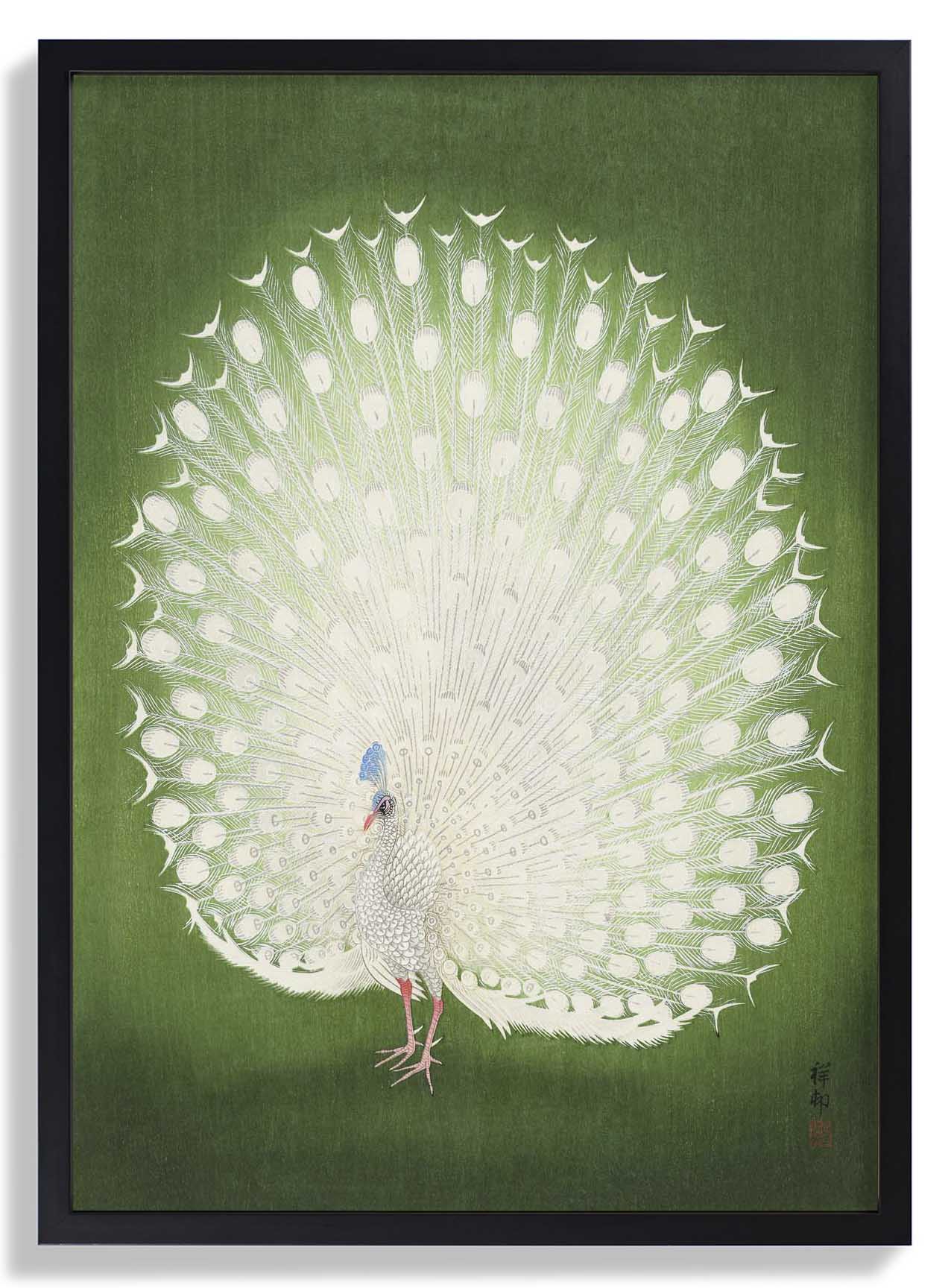 Green Peacock by Koson