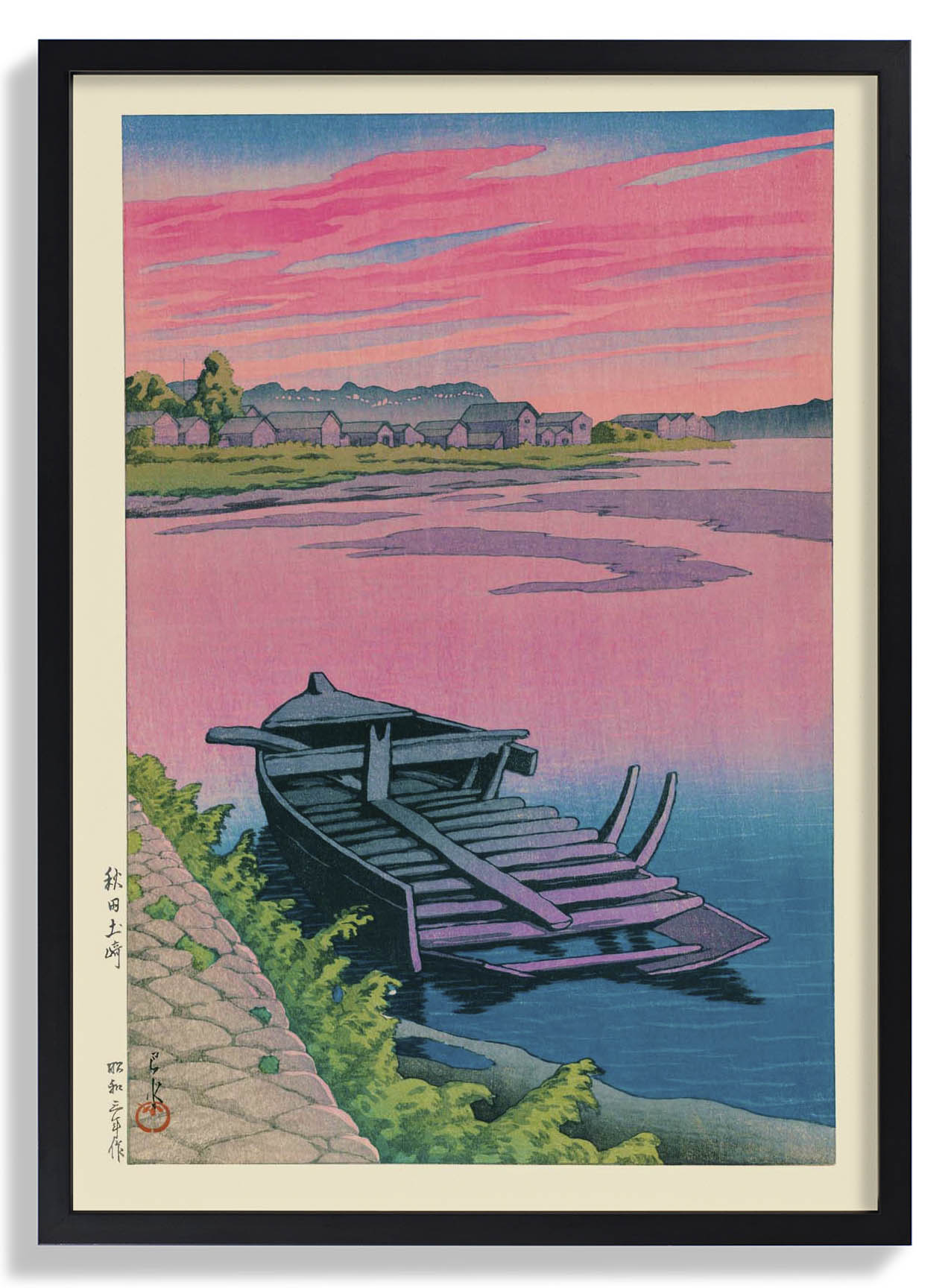 Akita Tsuchizaki by Hasui