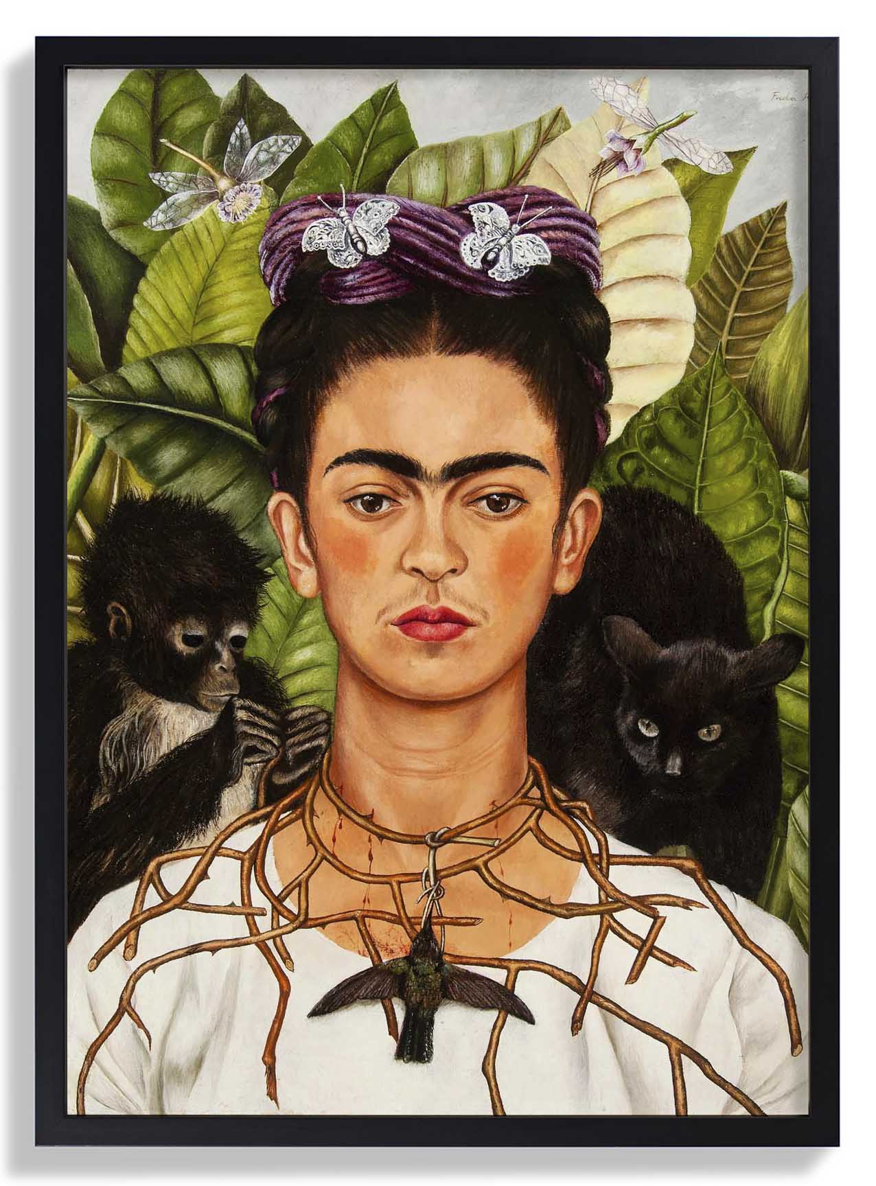 Self Portrait with Thorn Necklace and Hummingbird by Frida Kahlo