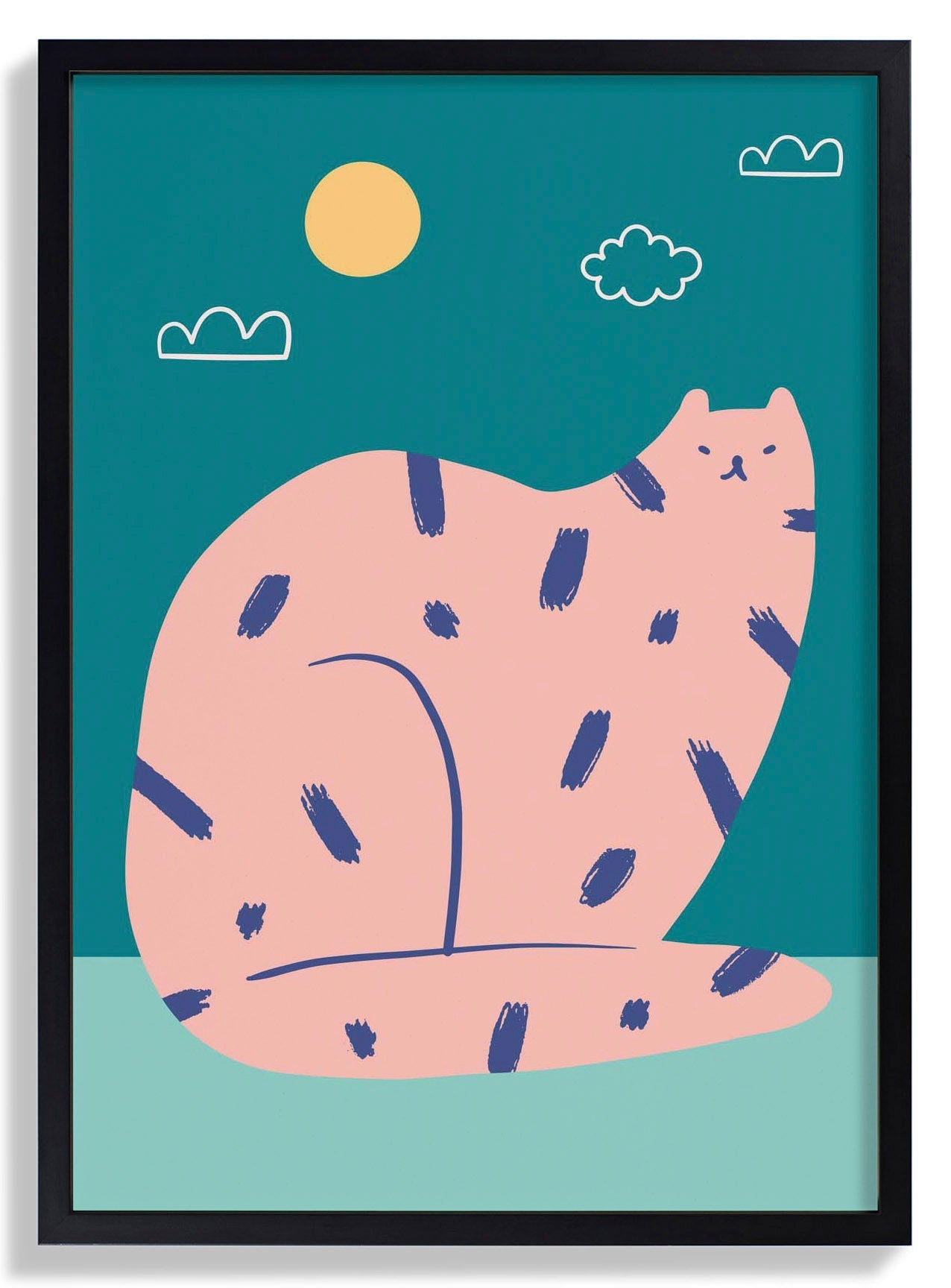 Entspannende Katze Kunst Poster