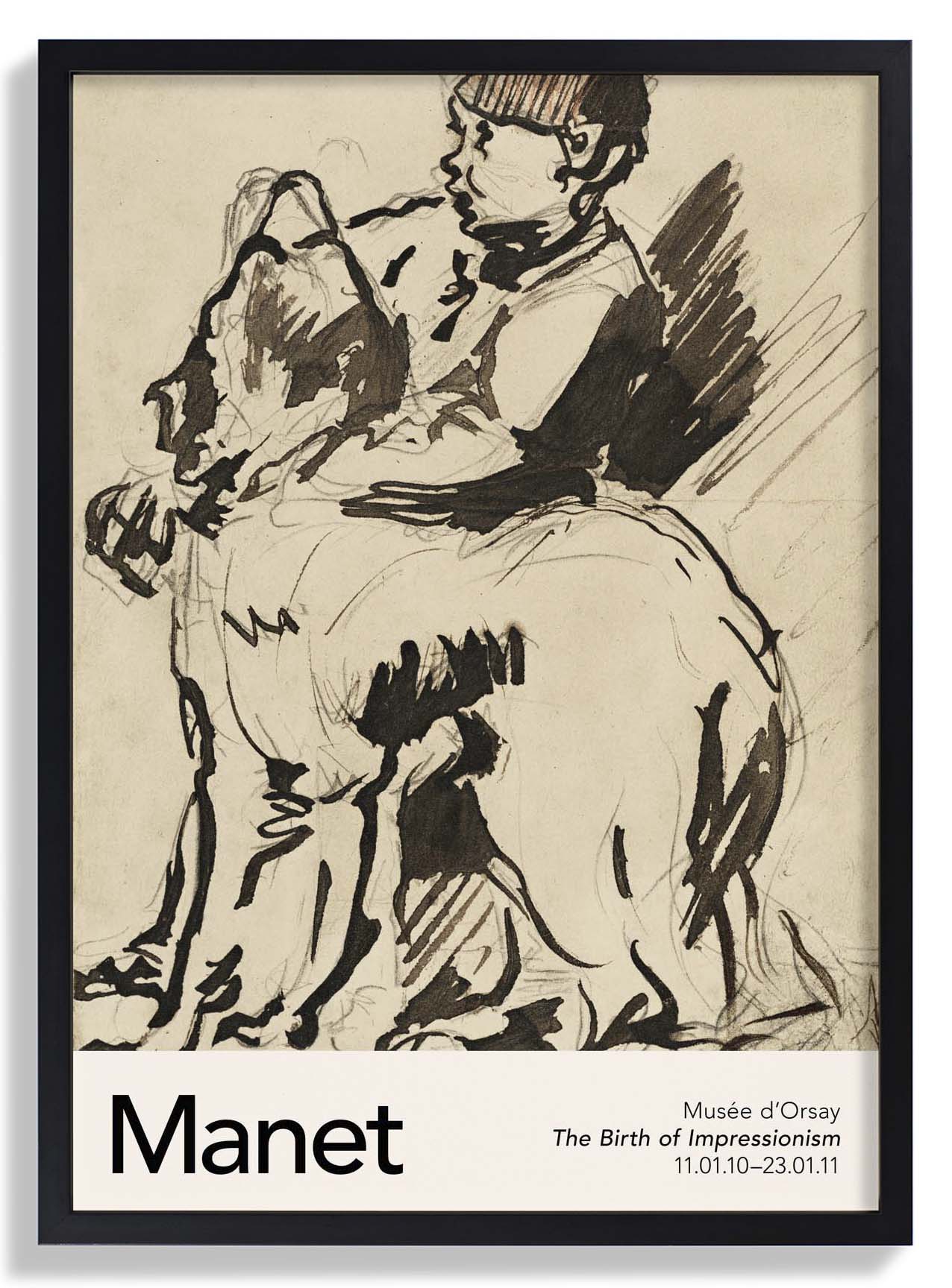 A Boy Holding His Dog by Manet Exhibition