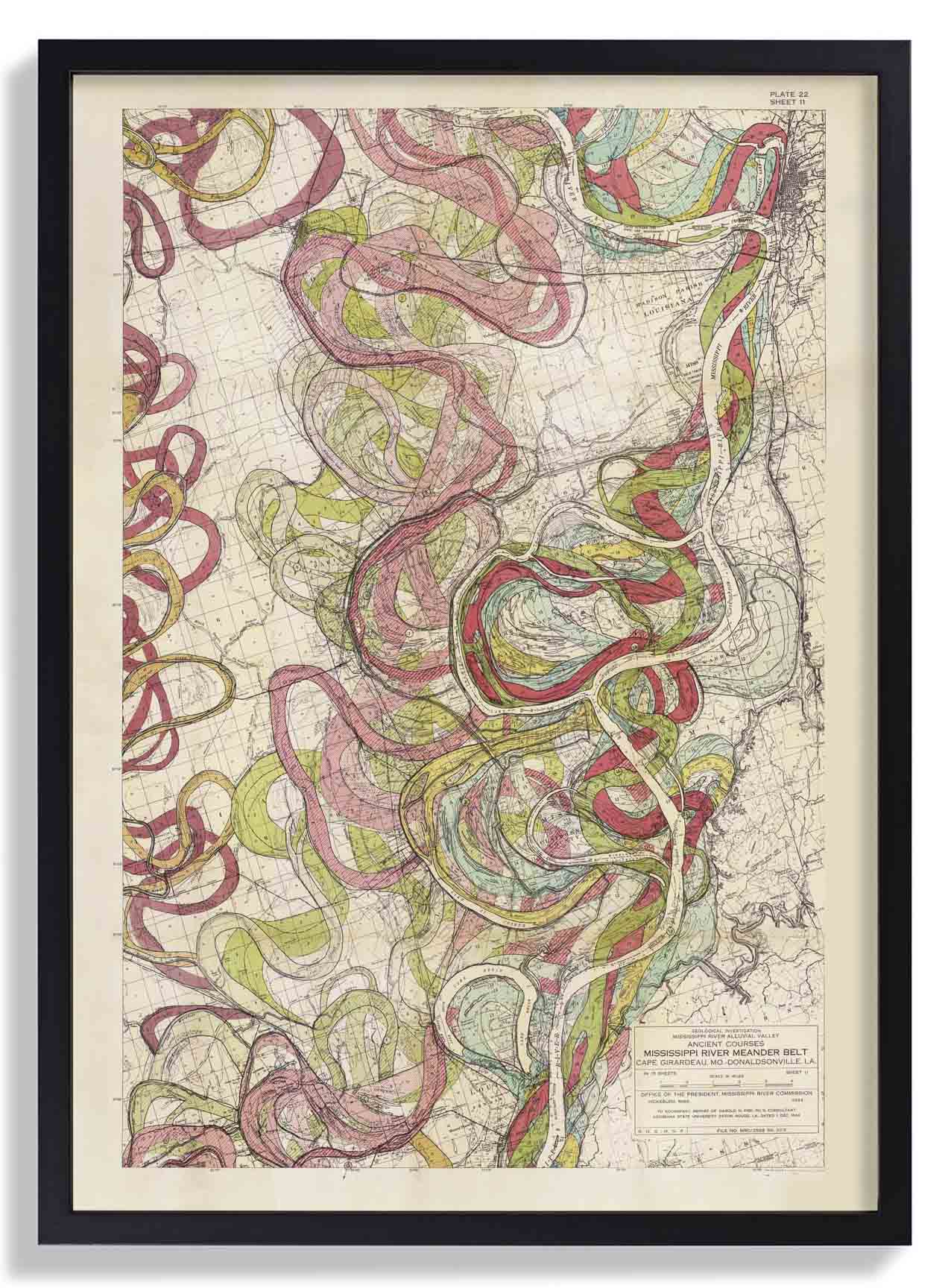 The Meandering Mississippi by Harold Fisk; Plate 22, Sheet 11