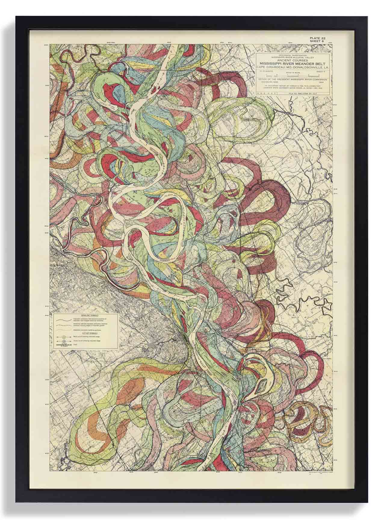 The Meandering Mississippi by Harold Fisk; Plate 22, Sheet 6