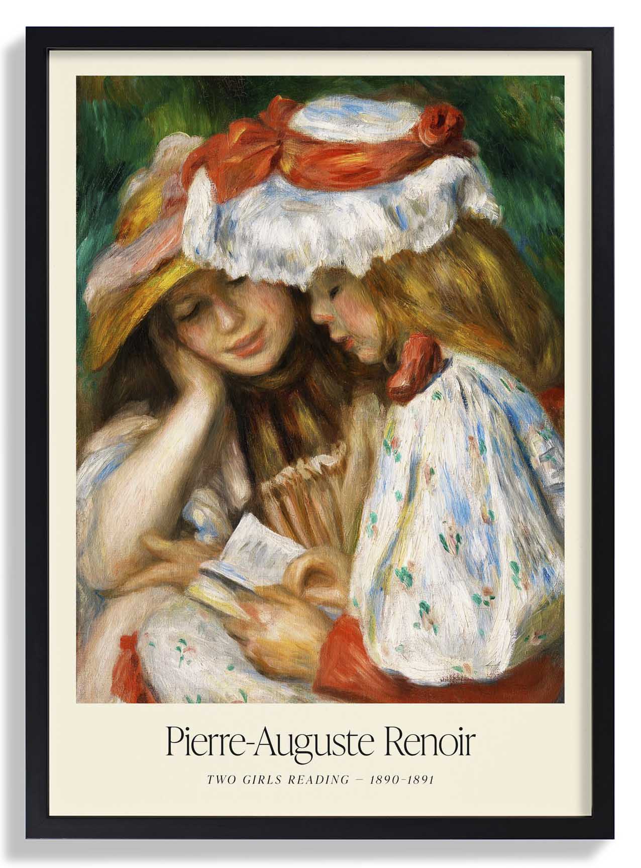 Two Girls Reading Art Exhibition by Pierre A. Renoir