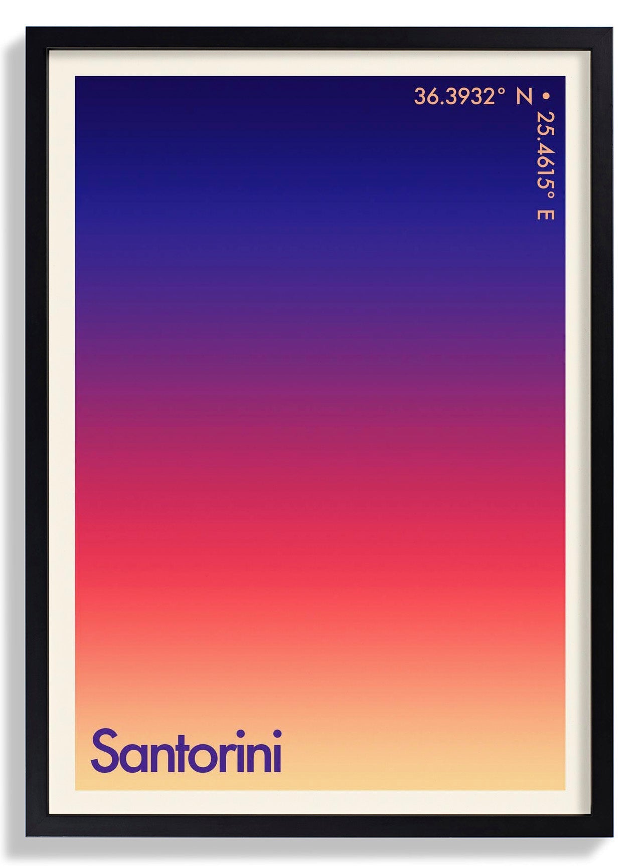 Santorini Sonnenuntergang Stadt Kunstdruck