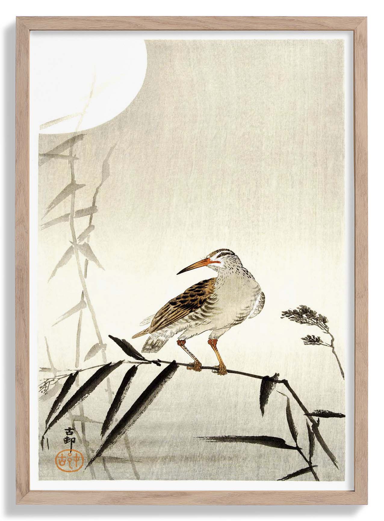 Black Horseman on Bamboo by Ohara Koson