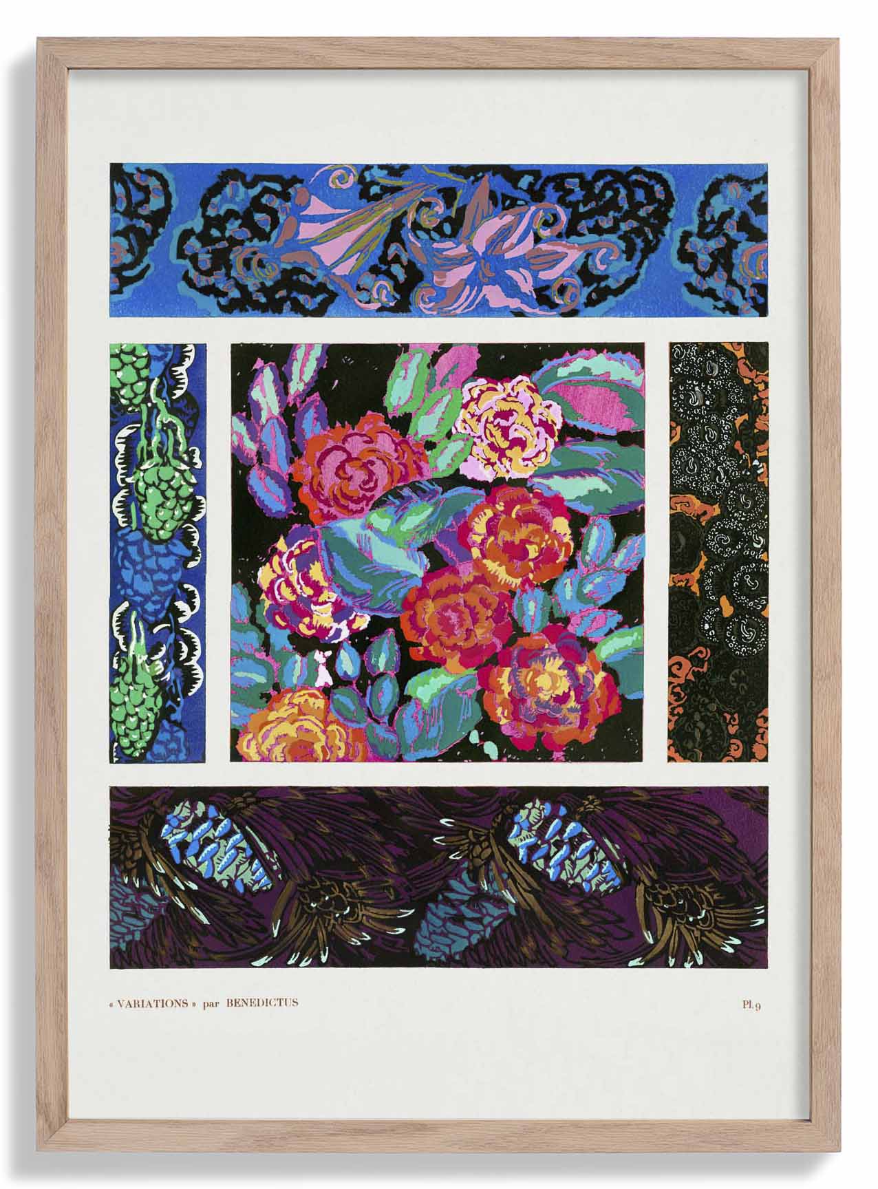 Flower Art Deco Pattern, Variation 9 by Édouard Bénédictus