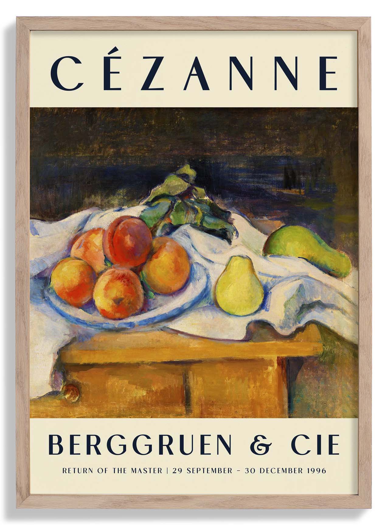 Fruit on a Table Art Exhibition Poster By Paul Cézanne