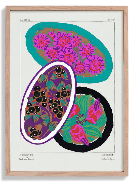 Vintage Flower Patterns Plate Nr 17 by E.A. Séguy