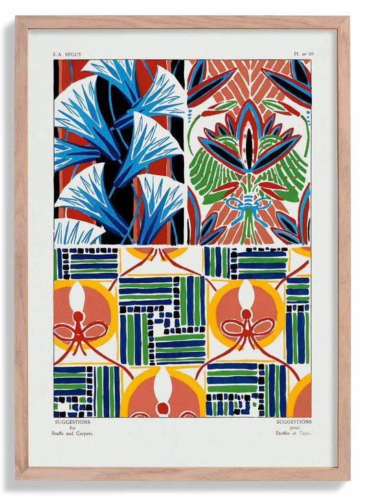 Vintage Flower Patterns Plate Nr 20 by E.A. Séguy