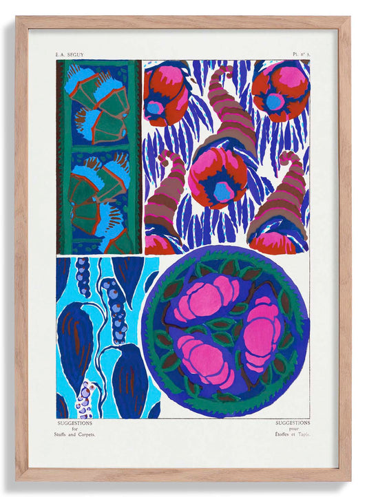 Vintage Flower Patterns Plate Nr 05 by E.A. Séguy