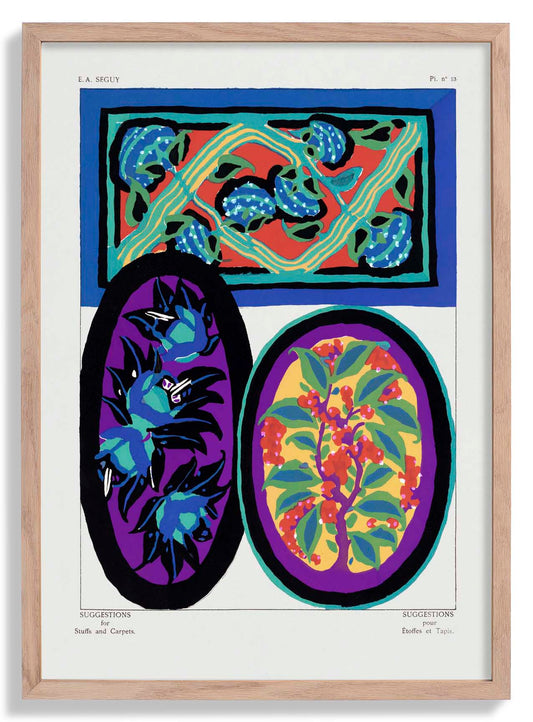 Vintage Flower Patterns Plate Nr 13 by E.A. Séguy