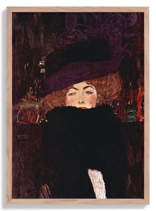 Dame mit Hut und Federboa by Gustav Klimt