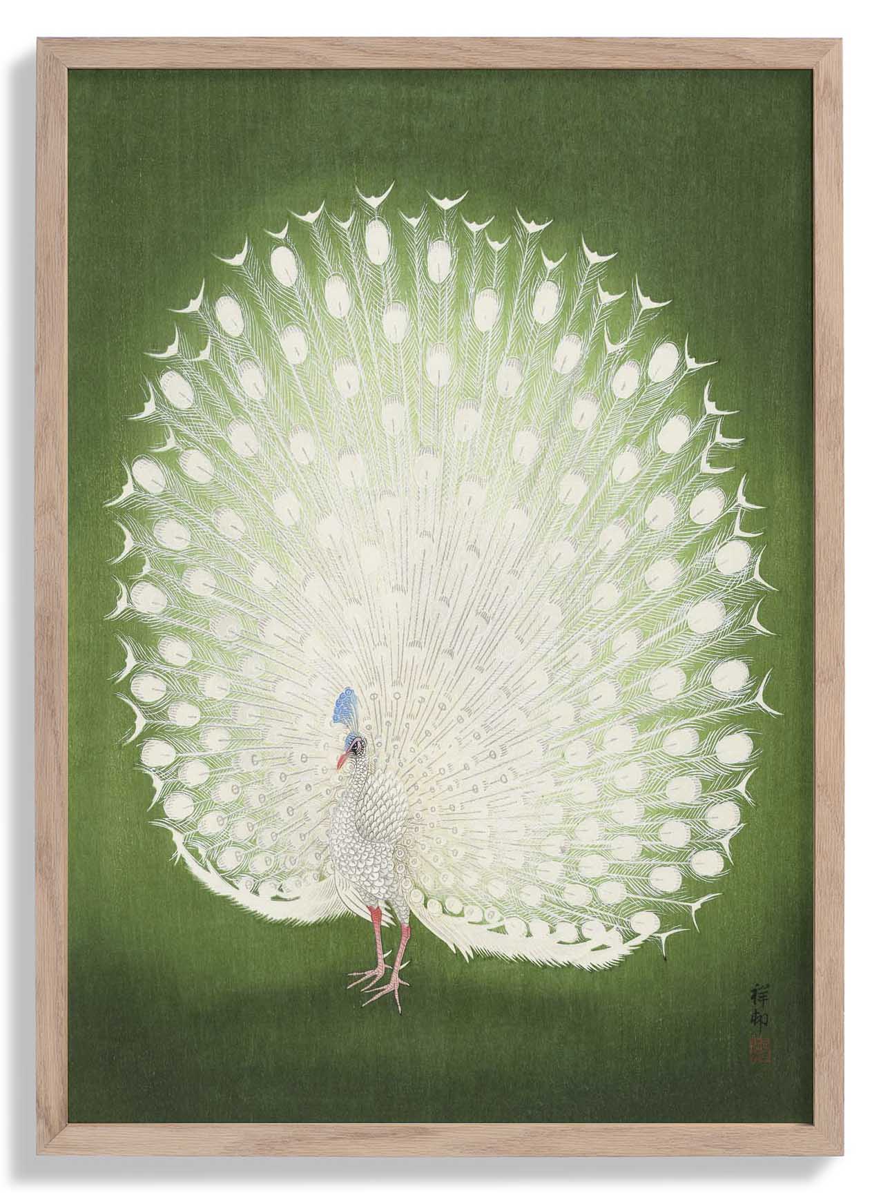 Green Peacock by Koson